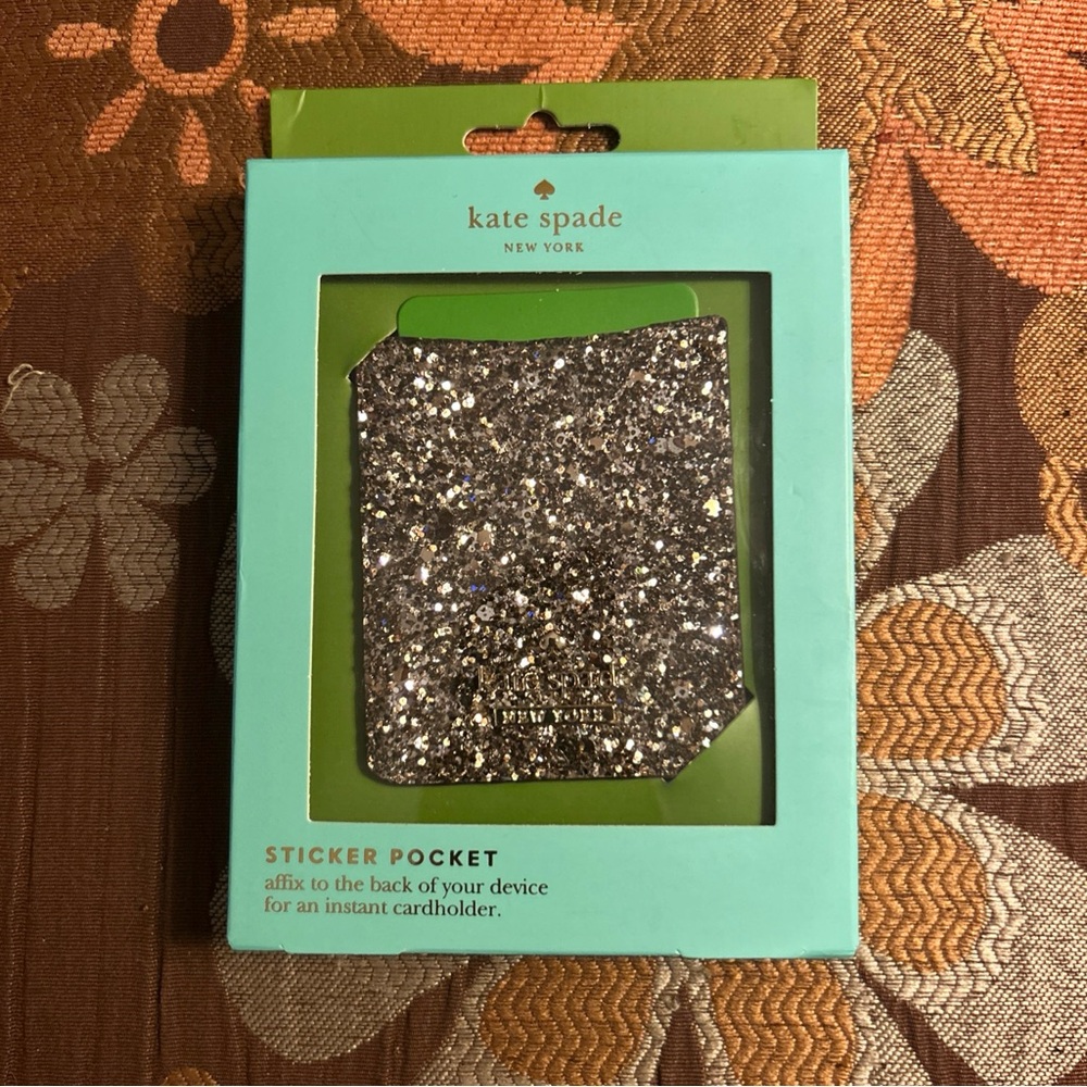 kate spade Glitter Sticker Pocket Cardholder